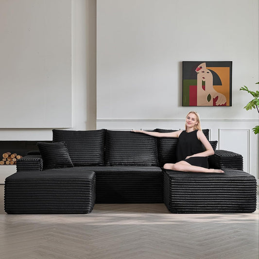 109" Comfy L Shaped Sectional Couches for Living Room